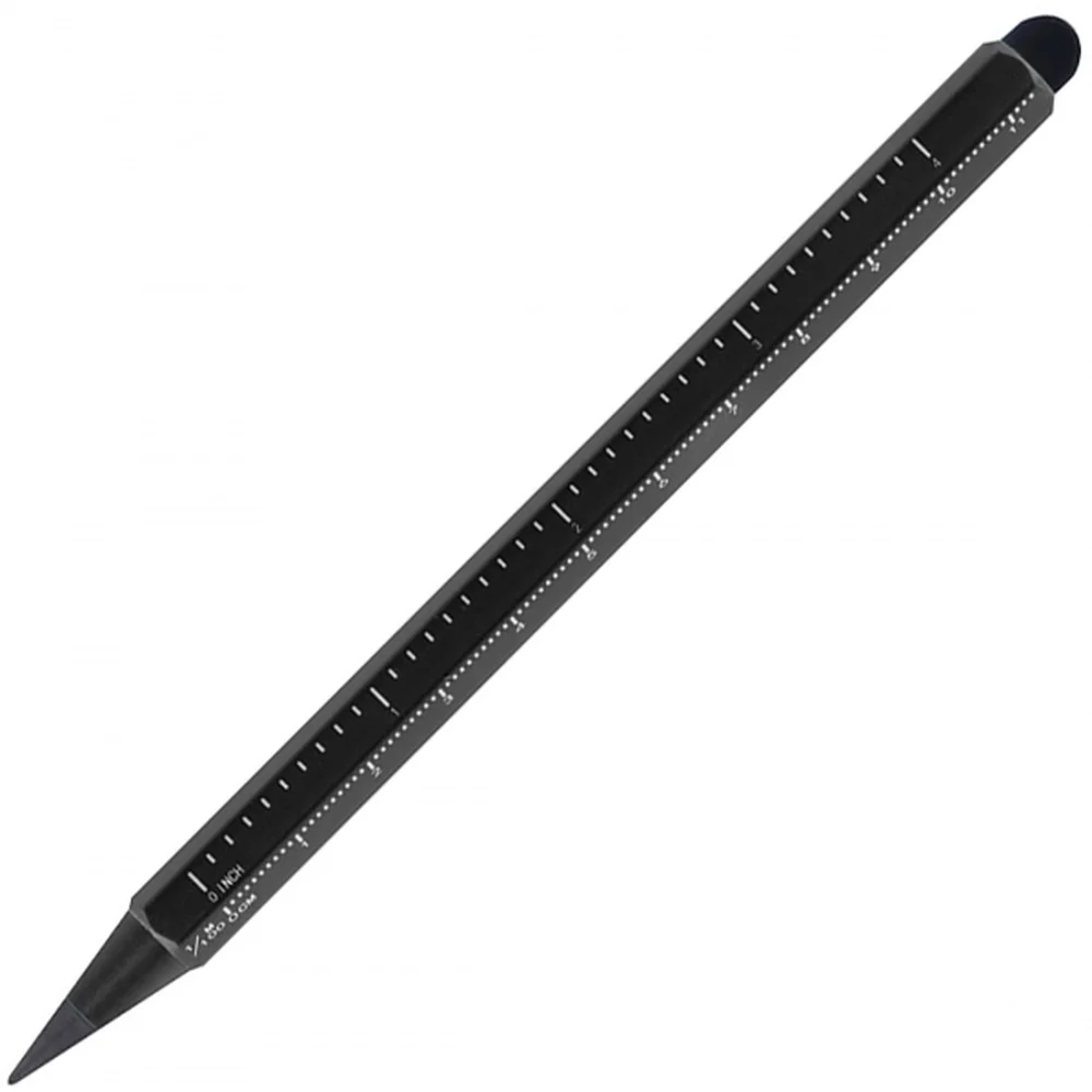 Aluminium everlasting ballpen with ruler HALMSTAD