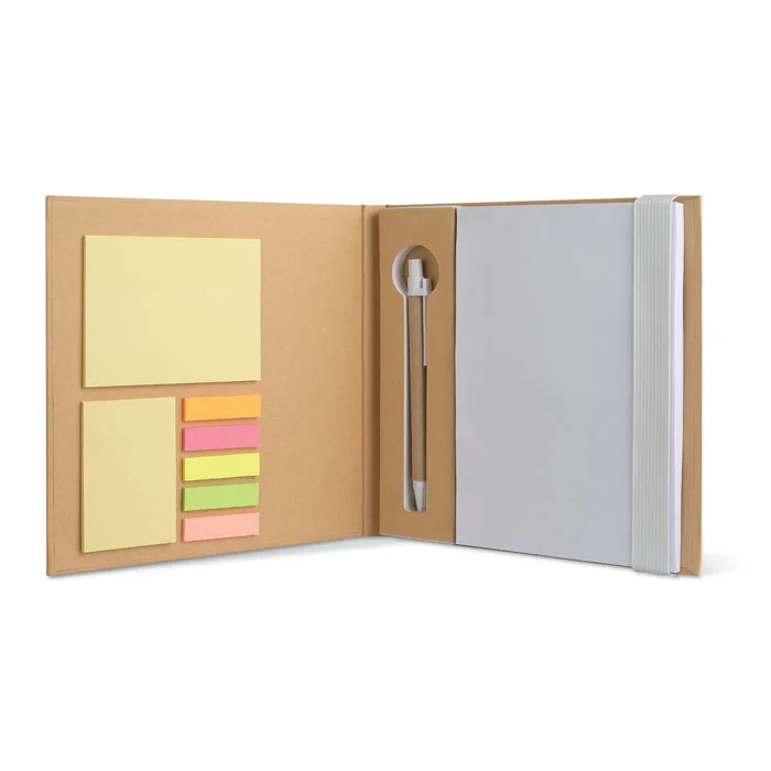 Block med post-its och penna