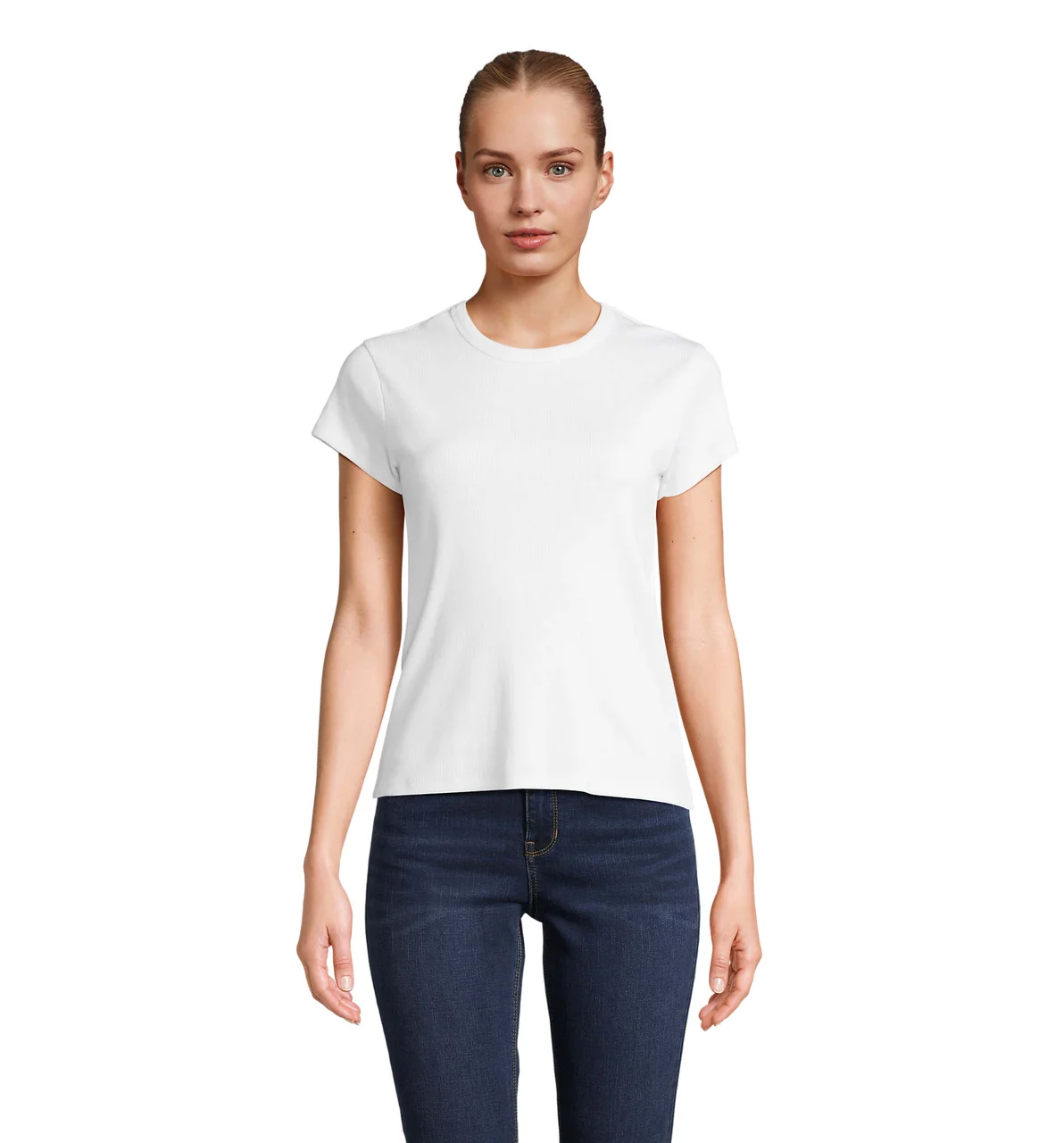 SARA ribbad t-shirt för dam
