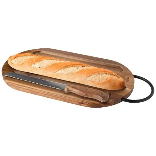 Prestige skärbräda av akaciaträ, med brödkniv