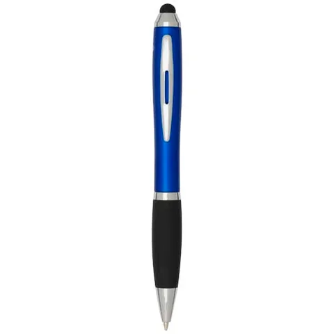 Nash RCS recycled plastic stylus ballpoint pen with coloured barrel and black grip (black ink)