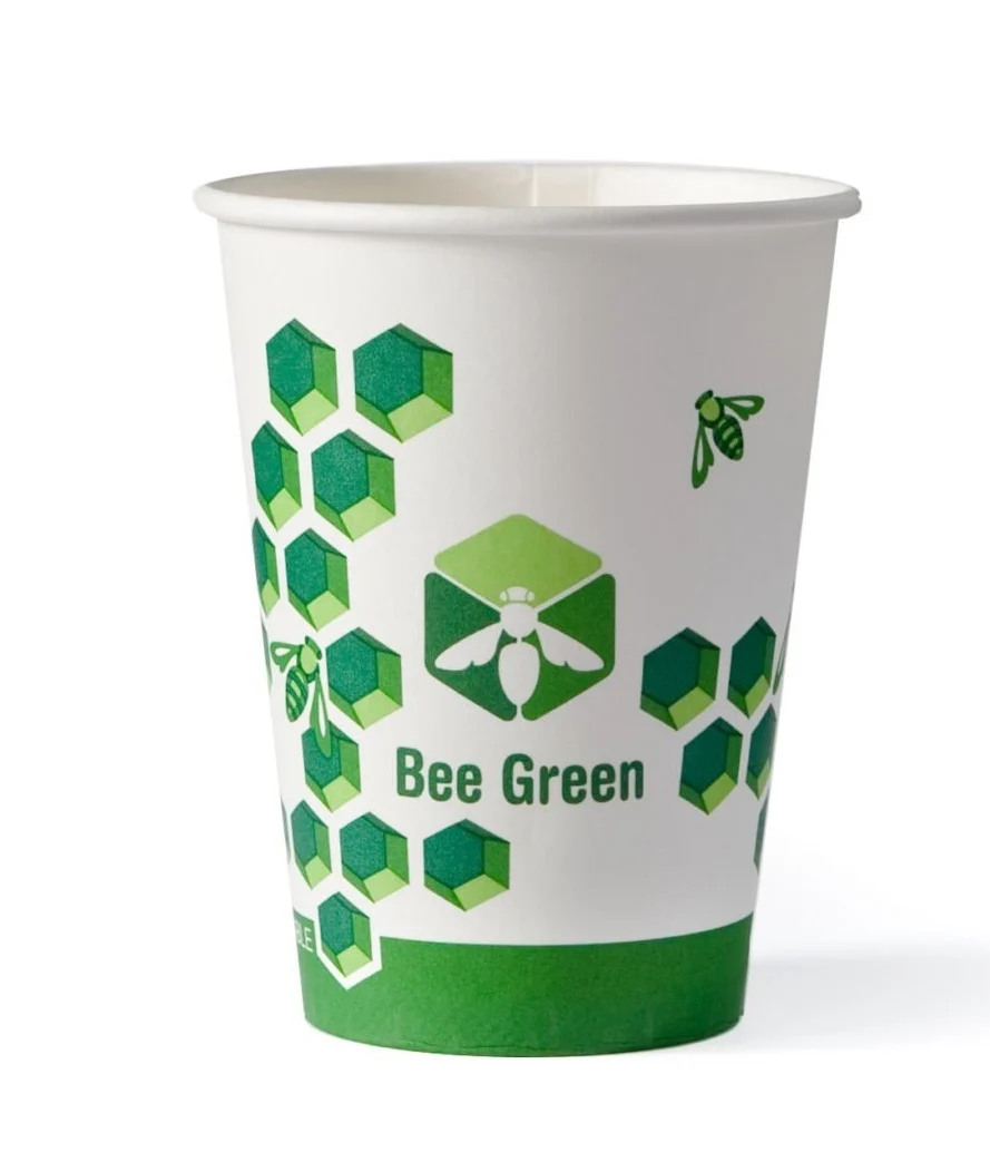 Biologiskt nedbrytbar enkelväggig pappersmugg 300 ml / 12 oz