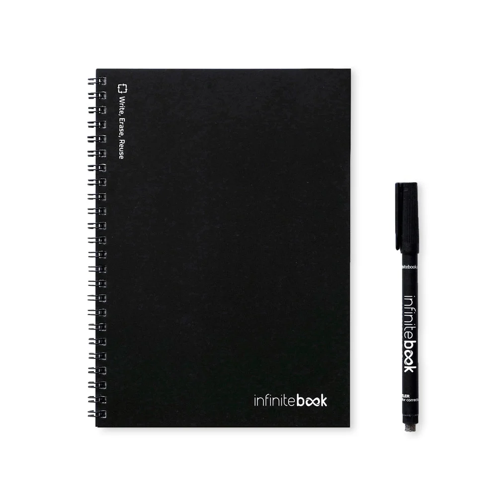 INFINITEBOOK PLAIN A5. Infinitebook med flexibelt omslag och 15 blanka whiteboardsidor