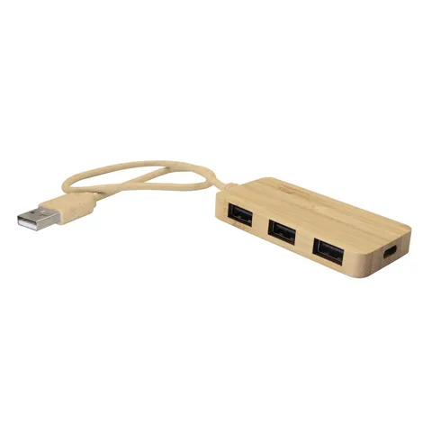 USB- och USB-C-hubb i bambu B'RIGHT | Kenzie