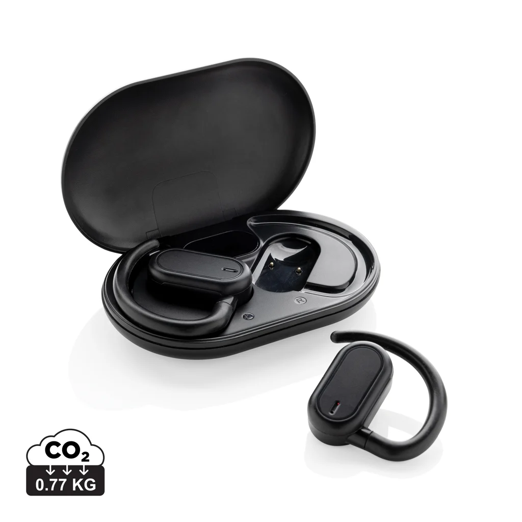 Fitsound TWS-hörlurar med öppen design i RCS-certifierad återvunnen plast