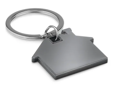 House shape plastic key ring
