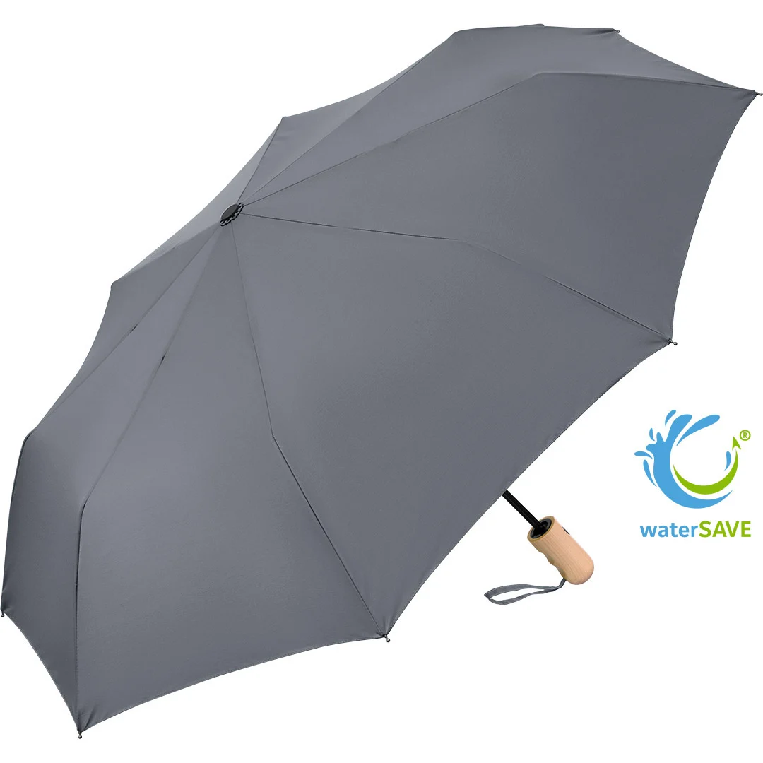 ÖkoBrella automatiskt fickparaply, trähandtag