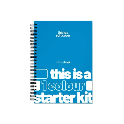 FLEXIVE COVER A4 STARTER KIT - 1 COLOUR. Starter Kit A4 "Infinitebook" with flexible cover, allowing one-colour personalisation on the cover and back