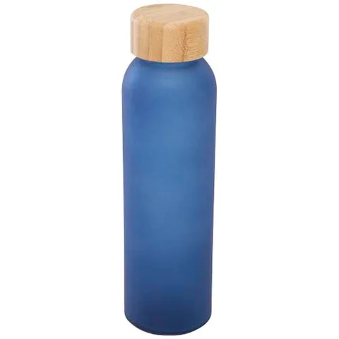 Lume 500 ml matte soda lime glass bottle with bamboo lid