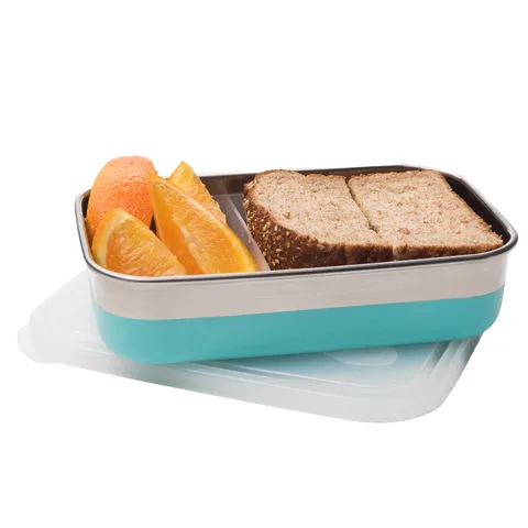 Divided Stainless Steel Rectangle Containers - Color Block