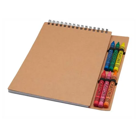 Doodle A5 Softcover Spiralnotizbuch mit Farbstiftset
