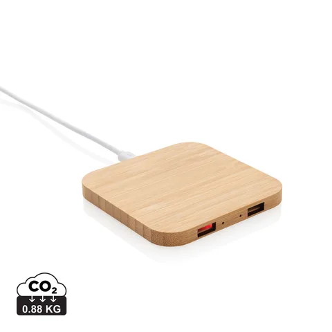 FSC juhtmevaba laadimisalus 5 W koos USB-pordiga, bambusest