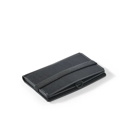 GLENN. PU card holder with elastic fastening