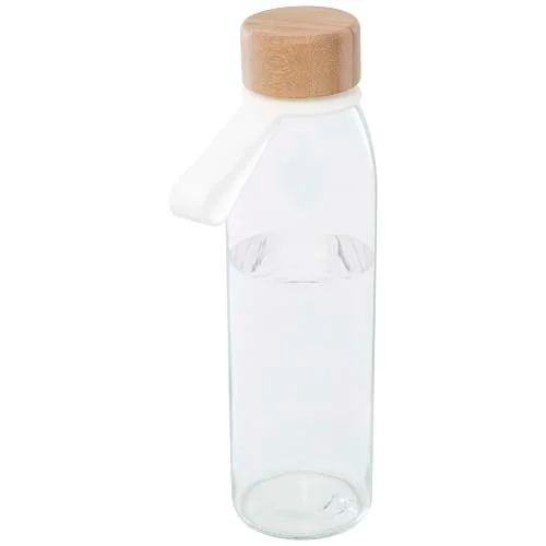 Porto 500 ml vattenflaska av glas med silikonhandtag och bambulock