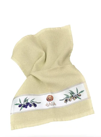 Waffel tea towels with printed borders