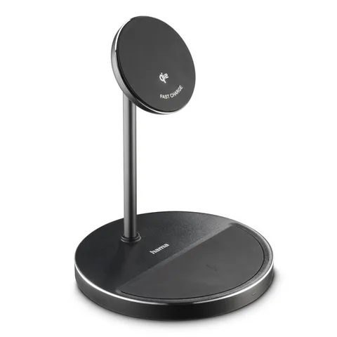 Magnetic wireless charger 2 in 1, 15W Hama