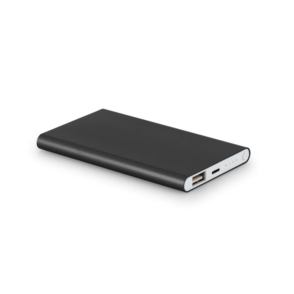 MARCET. Powerbank slimmad 4'000 mAh i återvunnen ABS (70% rABS) och återvunnen ABS (100 % rABS)