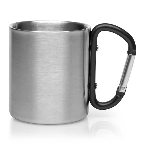 Metal mug 210 ml with carabiner clip | Easton