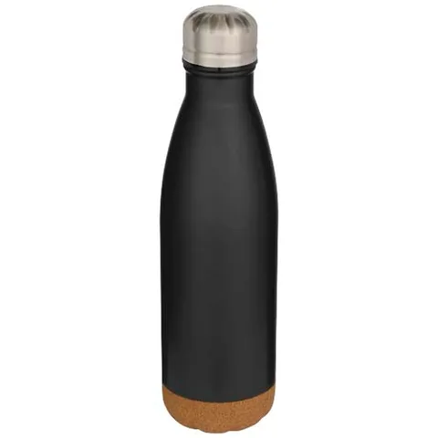 Cove 500 ml double wall vacuum insulated stainless steel water bottle with cork details