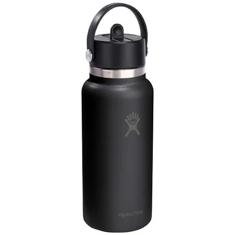 Hydro Flask Wide Mouth 946 ml insulated stainless steel water bottle with straw cap