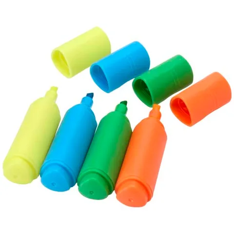 Mini recycled plastic highlighter set