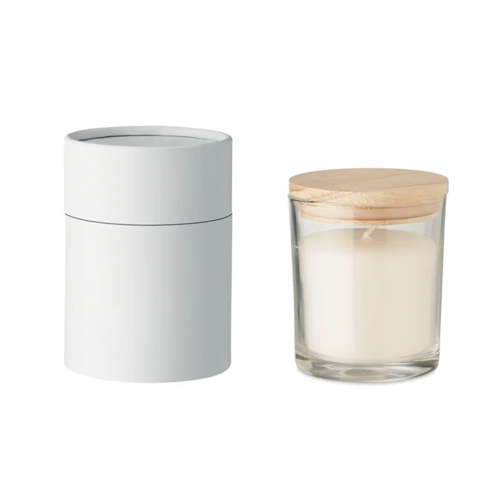 Ljus med vaniljdoft i glas
