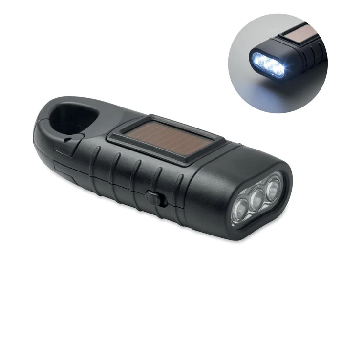 Ficklampa solcell och dynamo