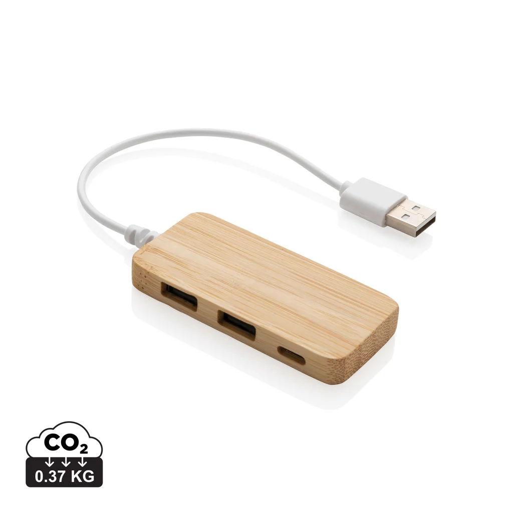 USB-hubb i bambu med Type-C