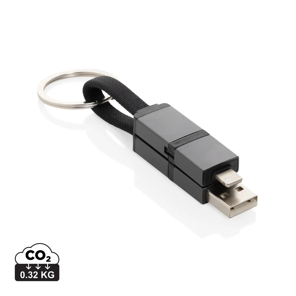 Terra 4-i-1 60W snabbladdningskabel i återvunnet aluminium