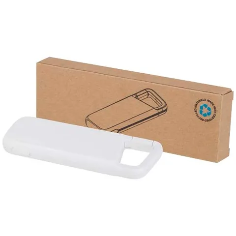 Alkes 5000 mAh 12W recycled plastic water resistant power bank with carabiner