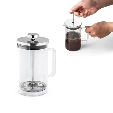 Borosilikaatklaasist ja roostevabast terasest kohvivalmistaja JENSON, 600 mL
