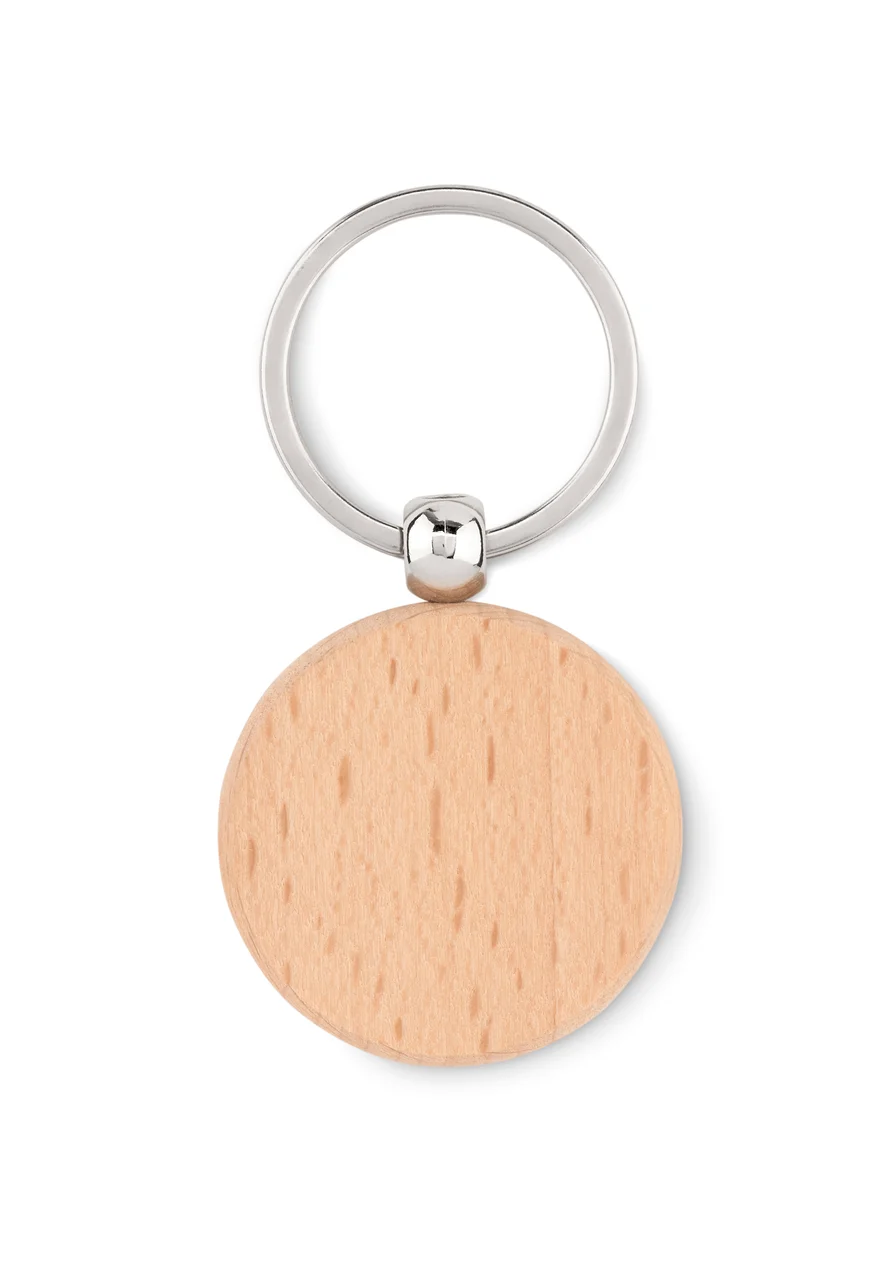 Round wooden key ring