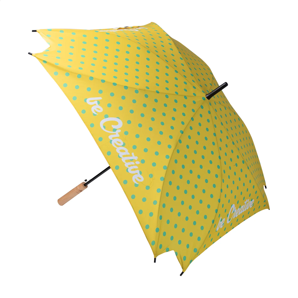 Specialtillverkat fyrkantigt RPET-paraply CreaRain