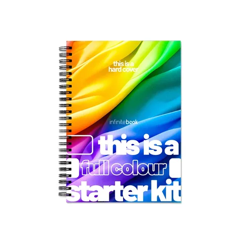 HARDCOVER A5 STARTER KIT - FULL COLOUR. Starter Kit A5 "Infinitebook" with hard cover, allowing "Full Colour" personalisation on the cover and back