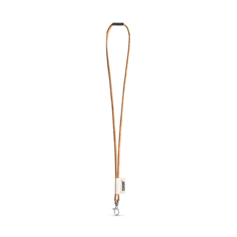75096. SET Lanyard CORK Long (Ø 5 mm) med 9 mm karbinhake och Ø 5 mm säkerhetsspänne