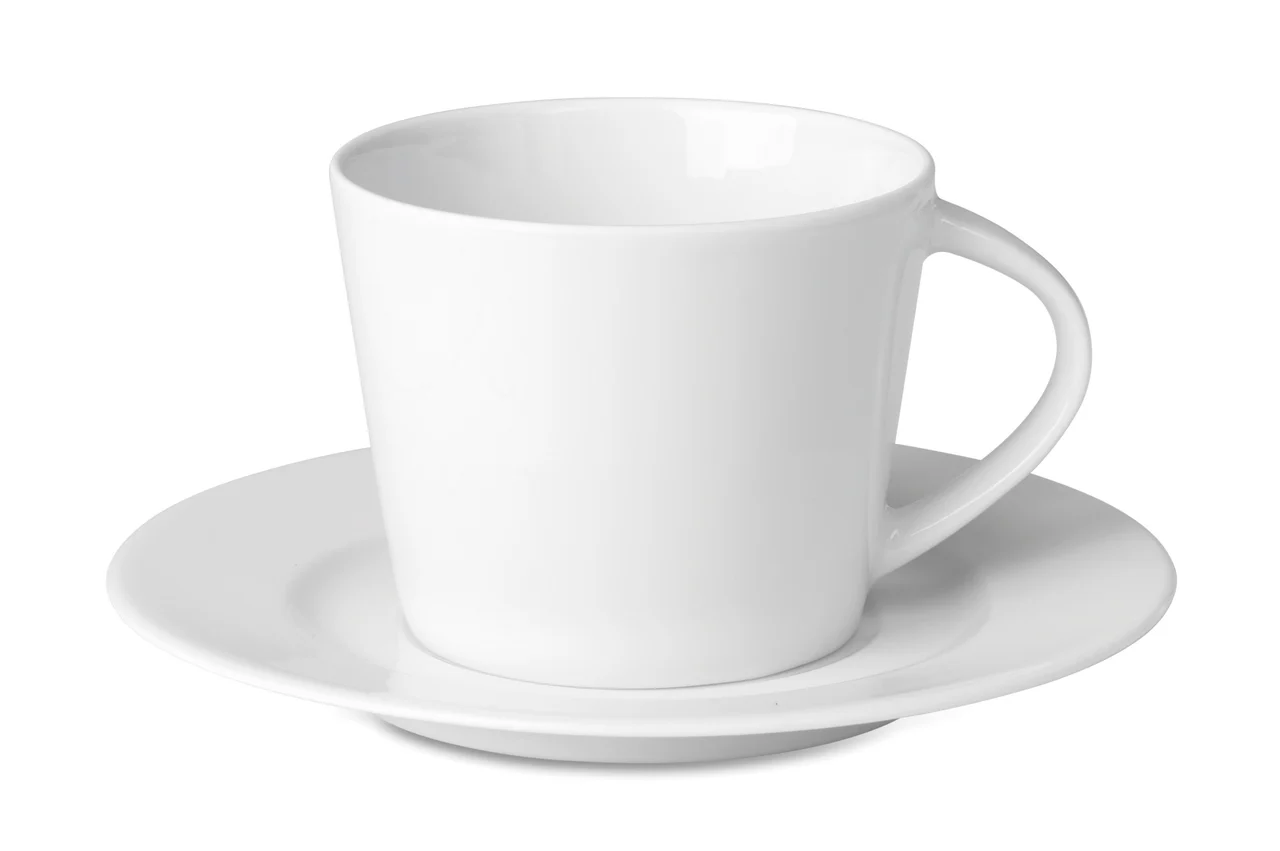 Cappuccino kopp och fat