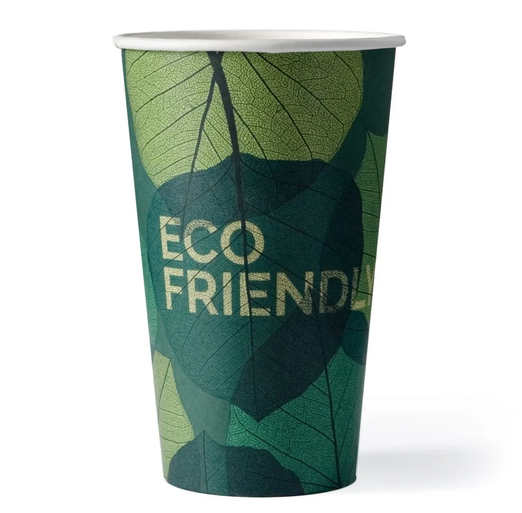 Biologiskt nedbrytbar enkelväggig pappersmugg 400 ml / 16 oz