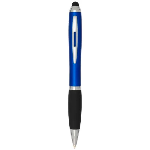 Nash RCS recycled plastic stylus ballpoint pen with coloured barrel and black grip (blue ink)