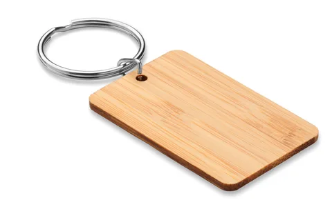 Rectangular bamboo key ring