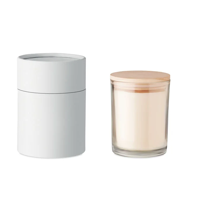 Ljus med vaniljdoft i glas