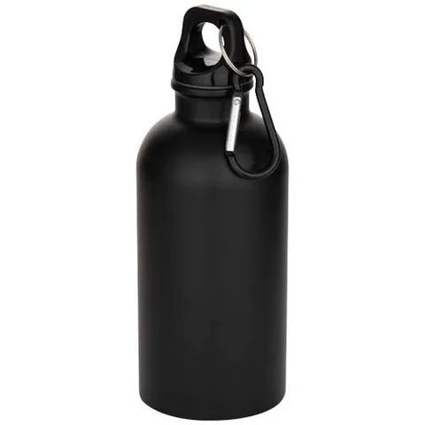 Oregon 400 ml matte RCS recycled single wall stainless steel water bottle with carabiner