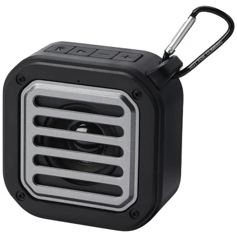 Solo 3W IPX5 Solar-Bluetooth®-Lautsprecher aus RCS-recyceltem Kunststoff mit Karabiner