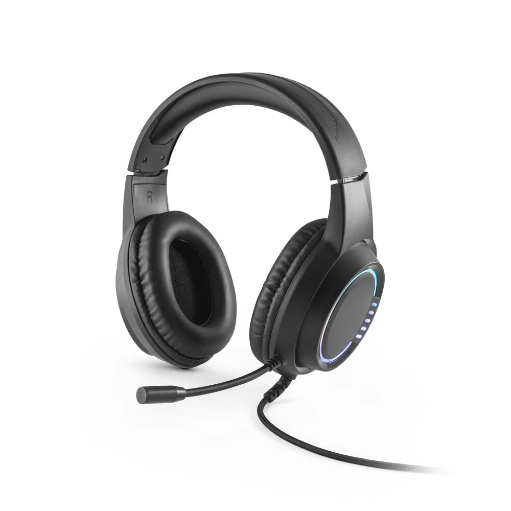 Thorne Headset RGB. ABS-Gaminghörlurar med kabel, mikrofon och RGB LED-lampor
