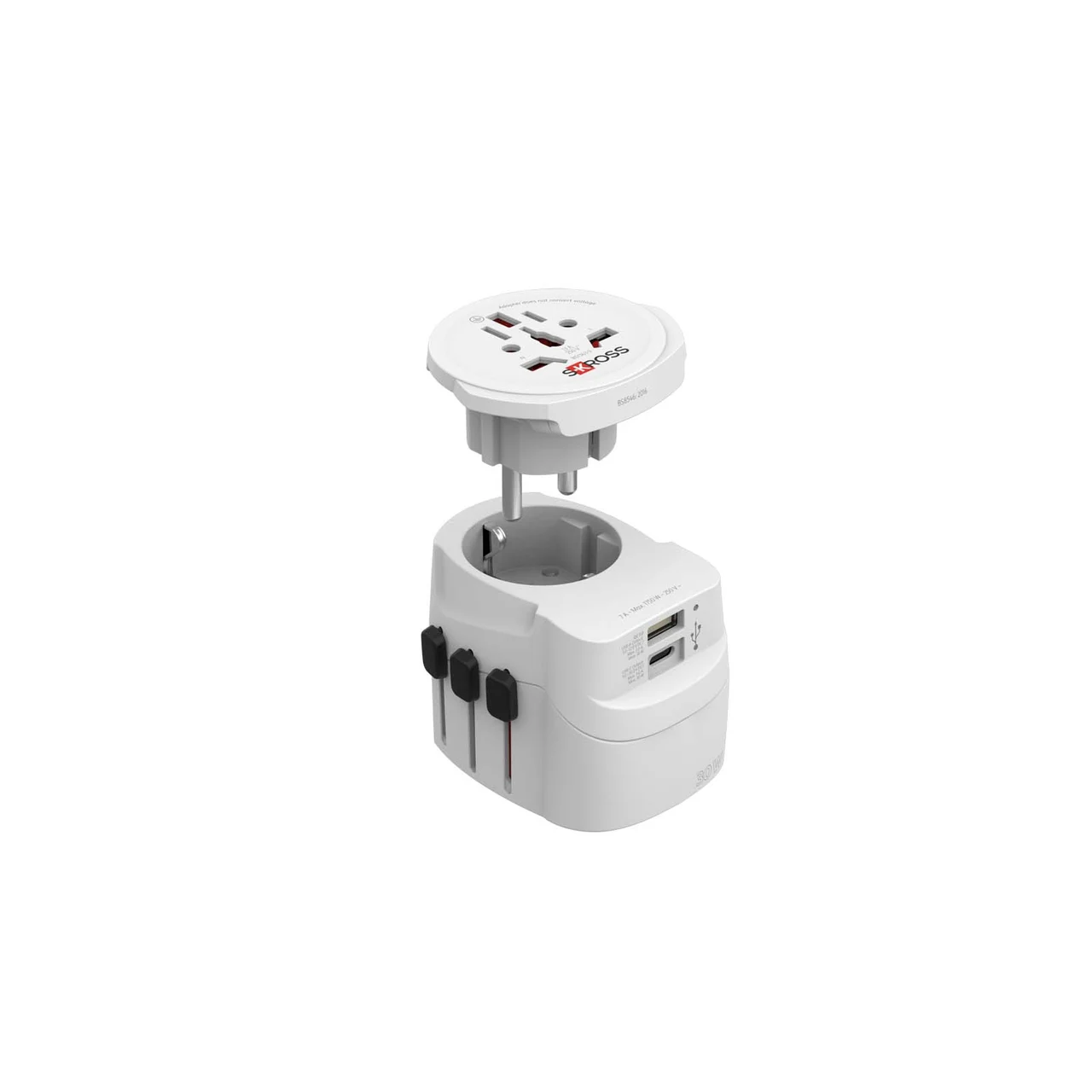 SKROSS® PRO Light USB AC30PD världsadapter