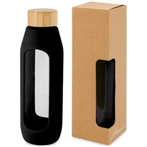 Tidan 600 ml flaska i borosilikatglas med silikongrepp