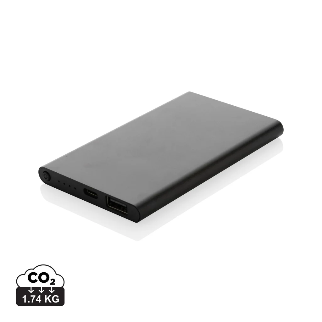 RCS-powerbank i återvunnen plast/aluminium, 4000mah, med typ C