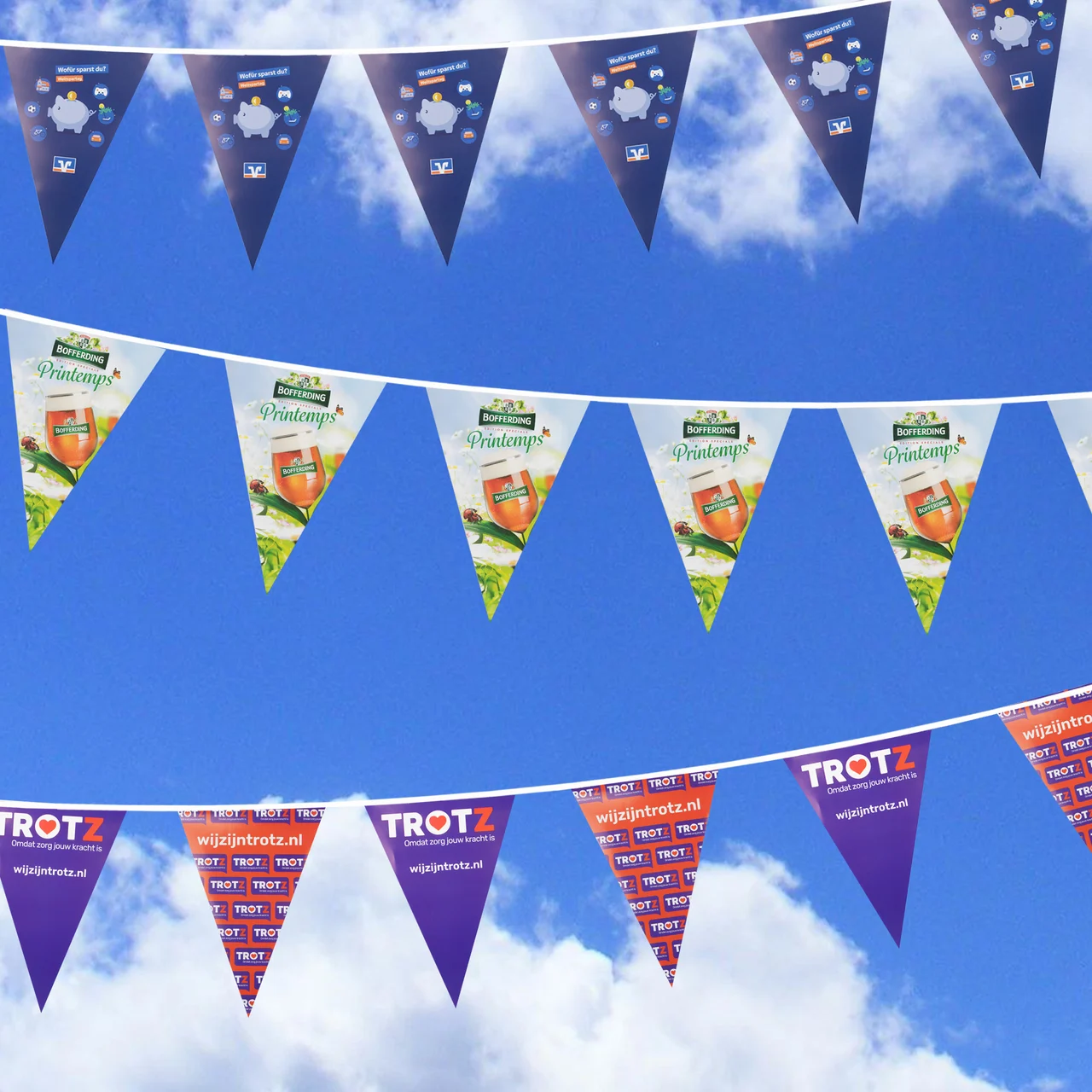Triangular pennant bunting 15 x 21 cm