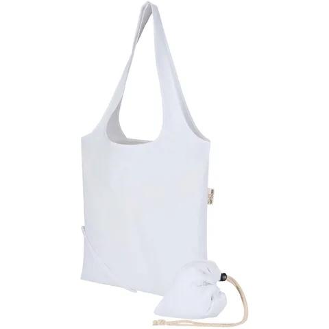 Madras Blend 140 g/m² GRS recycled foldable cotton tote bag 7L