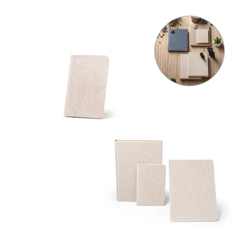 ORGANIC SOFT. A6 anteckningsblock med flexibelt omslag tillverkat av ekologiskt elefantmaterial (80%)