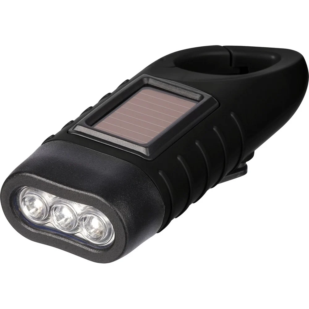 Solcellsdriven ficklampa med LED-lampa
